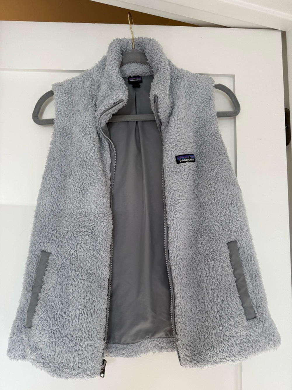 Patagonia Women’s Gray Fuzzy Fleece Vest